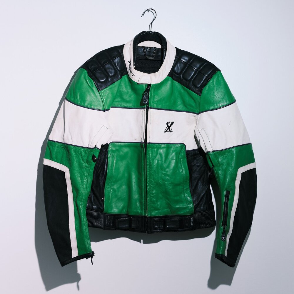 Vintage Oversized Moto Jacket – Green